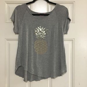 SJS Gray tshirt with jewled Pineapple print